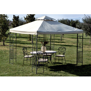 Gazebo Acciaio 3x3m Decor Algeri Ecru