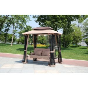 Dondolo Harem In Acciaio C/Moschiera Beige cm 235x155x240h